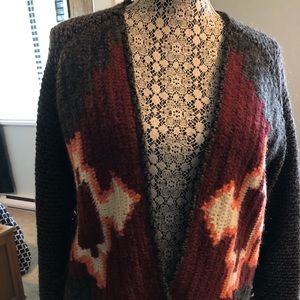 Maison Scotch Quality Jacket Cardigan Pure Wool Lined with Tassel Sleeves